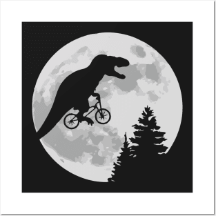 ET feat Jurassic Park - Moon Scene Posters and Art